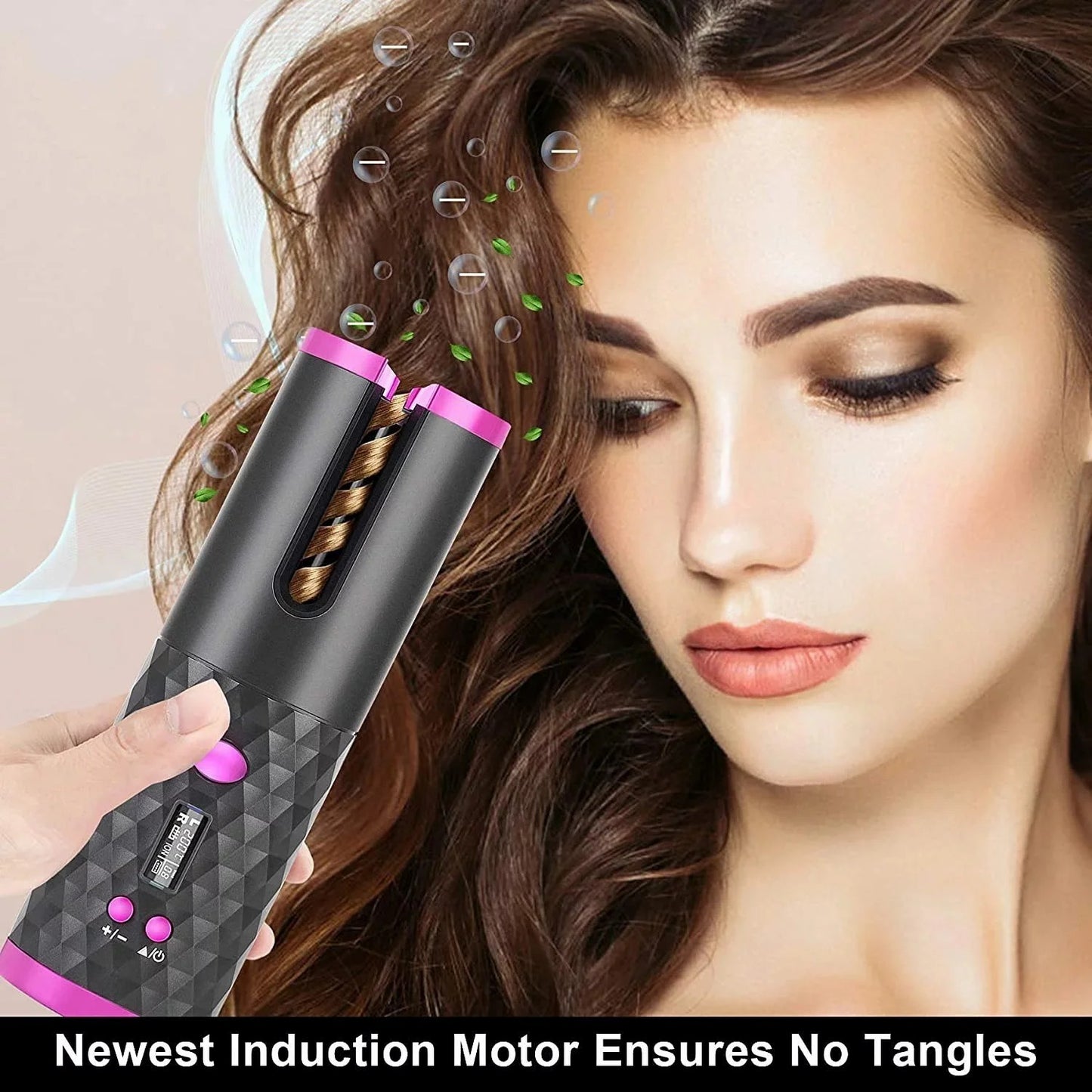 Wireless Ceramic Auto Curler | Portable USB Hair Styler