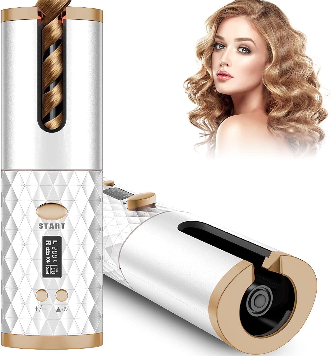 Wireless Ceramic Auto Curler | Portable USB Hair Styler